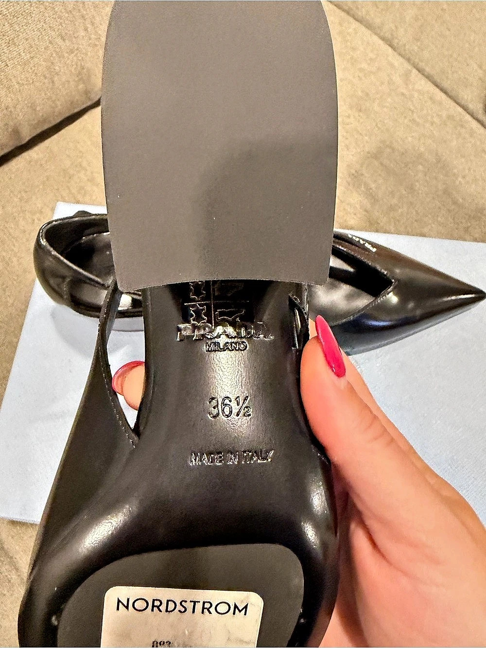 Prada Spazzolato slingback wedge pumps Black EU 36.5 - Picture 4 of 8